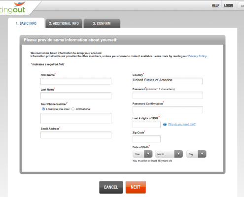 Creating account step 4