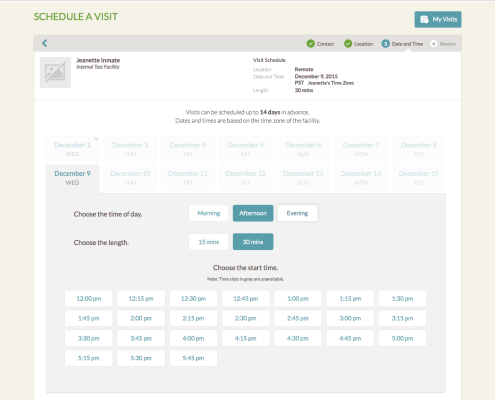 Schedule a Visit Step 7 8 9
